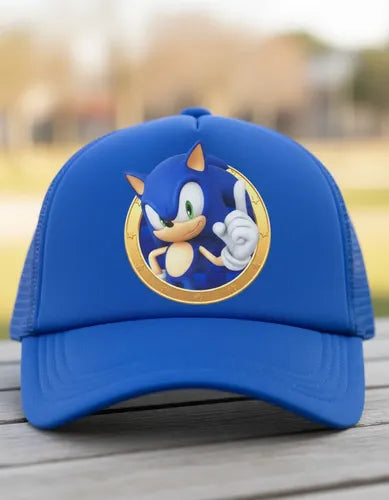 Jockey Gorro Niños Sonic Anillo Regalo Navidad Azul