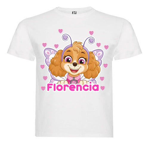 Polera Skye Paw Patrol Hada Niña Personalizada Algodon