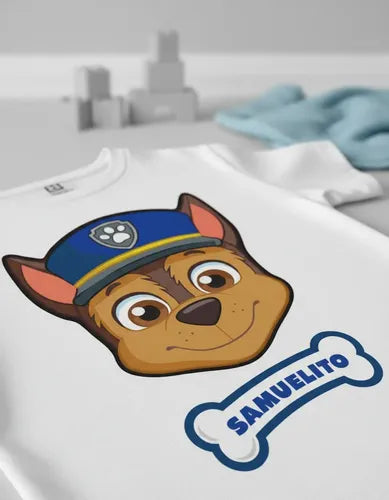 Pijama Chase Paw Patrol Personalizado 2 Niños 100% Algodón