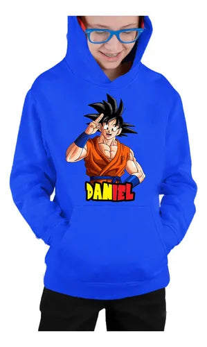 Polerón Canguro Dragon Ball Z Goku Personalizado Niños
