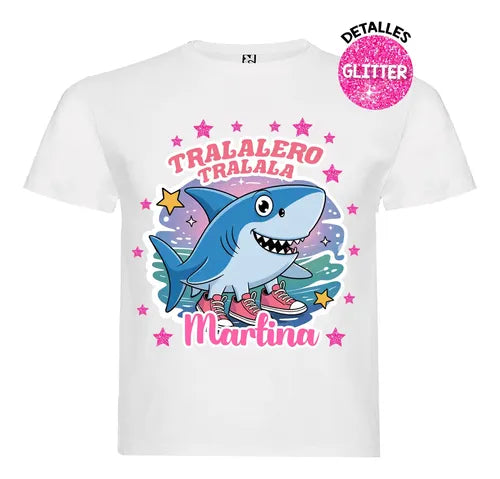 Disfraz Vestido Tralalero Tralala Personalizado Polera + Tutú Niñas Detalles Glitter