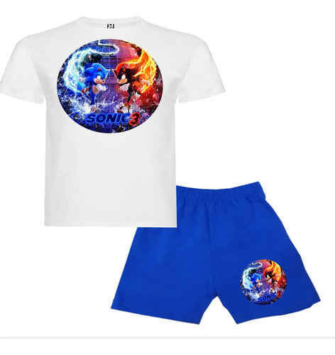 Pijama Corto Niñoss Algodon Sonic 3 Película Shadow