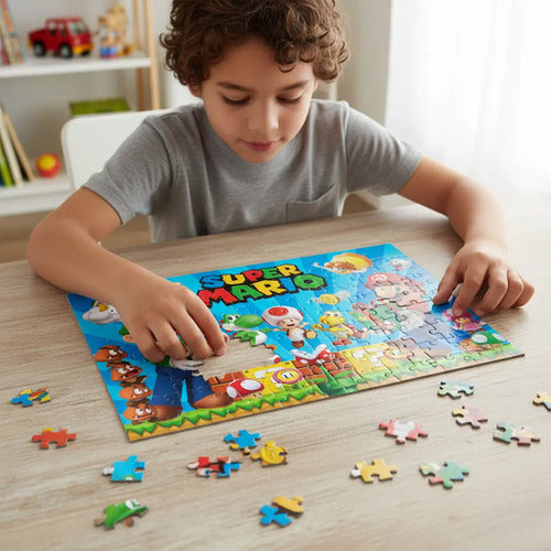 Puzzle Rompecabezas Mario Bros Y Amigos Dia Del Niño D2