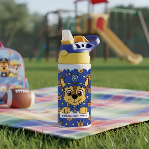 Botella Agua Colegio Chase Paw Patrol Personalizada Niños