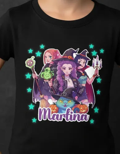 Polera Huntrix Halloween Guerreras K Pop Personalizada Niña