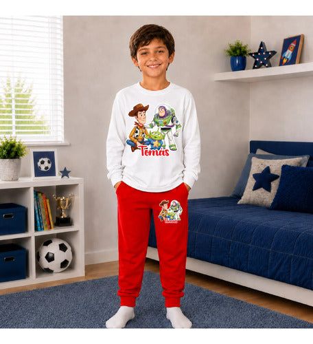 Pijama Largo Toy Story Niños Personalizado Algodón