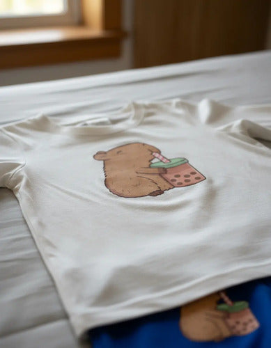 Pijama Largo Niñas Algodon Capibara Bebida Capybara