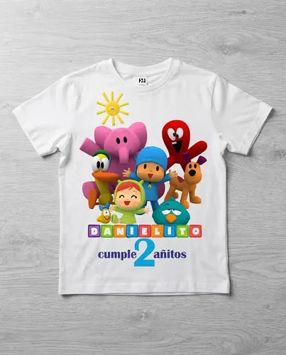 Polera Pocoyo Cumpleaños Personalizada