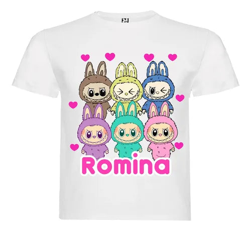Polera Labubu  Niñas Algodón 100% Personalizada