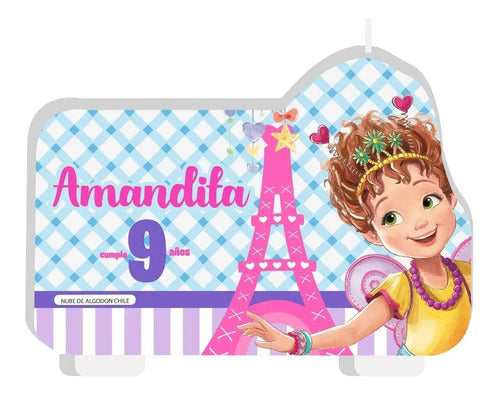 Vela De Cumpleaños Fancy Nancy Niñas  Personalizada