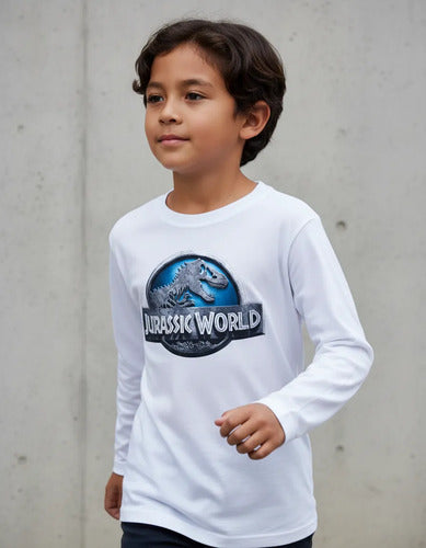 Camiseta Polar Manga Larga Polera Niño Jurassic World