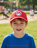 Jockey Gorro Niños Mario Bros M Logo Regalo Navidad Rojo 2-12