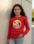 Polera Manga Larga Algodón Niñas Princesa Peach