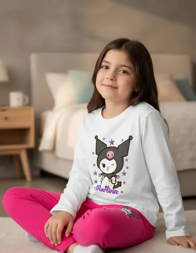 Pijama Largo Kuromi  Niñas Personalizado Algodon