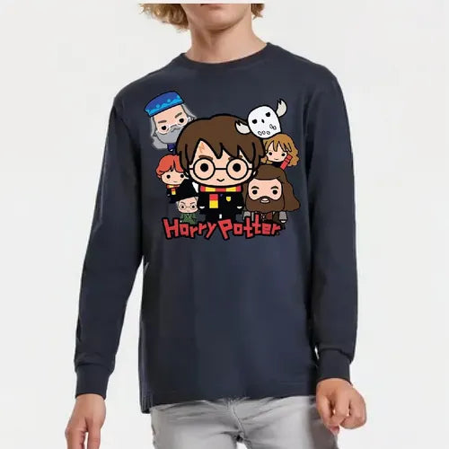 Polera Manga Larga Algodón Niños Harry Potter Nuevo