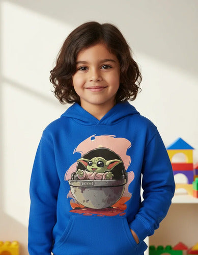 Polerón Canguro Algodón Niños Baby Yoda