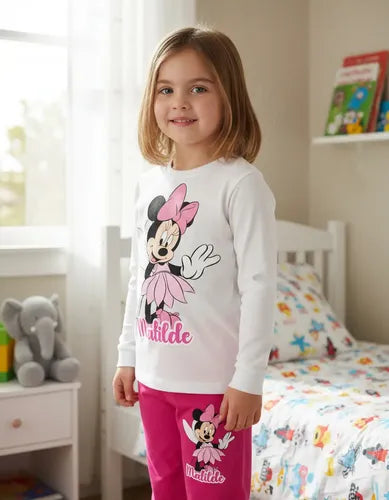 Pijama Largo Minnie Hada Niñas 100% Algodón Personalizado