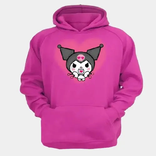 Polerón Canguro Algodón Niñas Kuromi Corazon