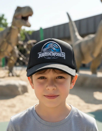 Jockey Gorro Niños Jurasic World Dinosaurios Regalo Navidad Negro