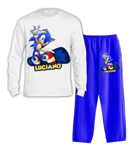 Pijama Largo Sonic 2 Regalo Cumpleaños Navidad Niños
