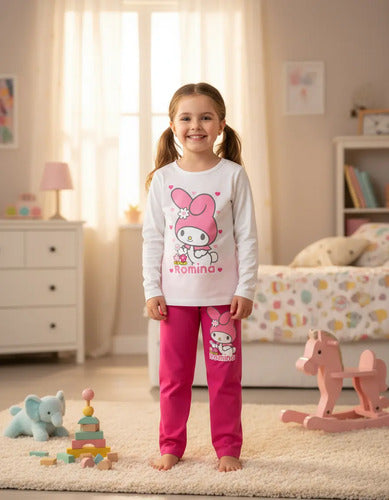 Pijama Largo My Melody Niñas Personalizado Algodon