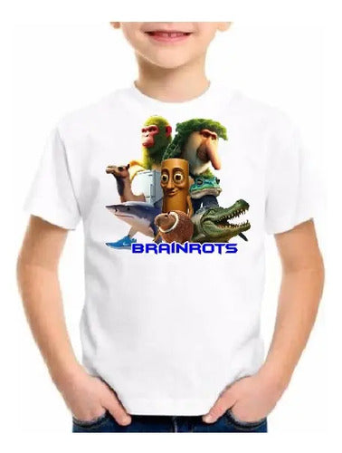 Polera Color Algodón Niños Italian Brainrots Tralala