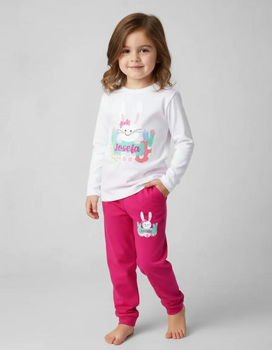 Pijama Largo Conejito Pascua Resurrección Personalizad Niños
