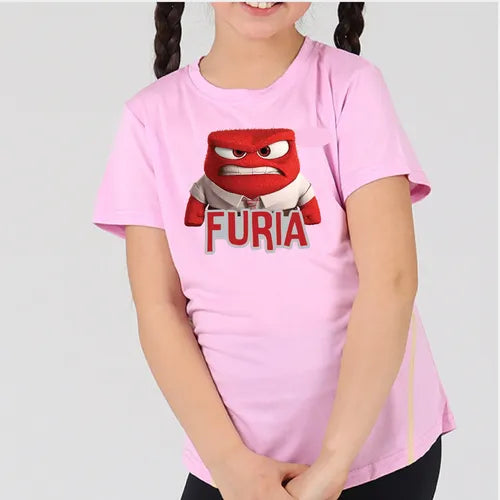 Polera Color Algodón 100% Niños Intensa Furia Mente