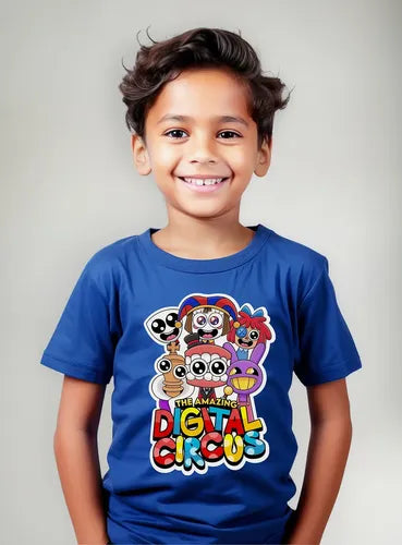 Polera Circo Digital Personalizada Niños Algodón 100%