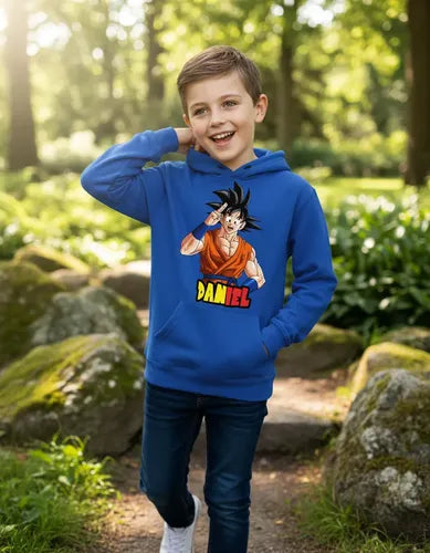 Polerón Canguro Dragon Ball Z Goku Personalizado Niños