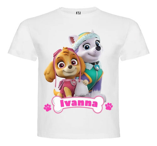 Polera Skye - Everest Paw Patrol Estampada Niña Cumpleaños