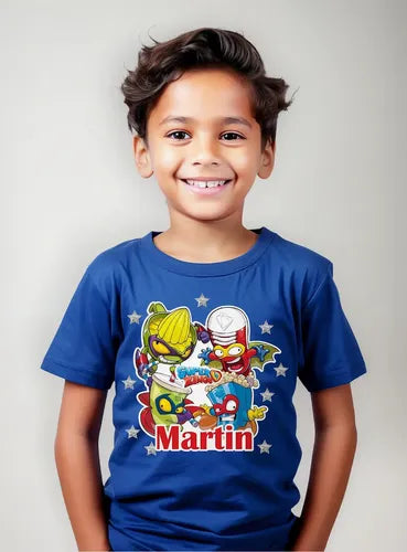 Polera Super Zings Personalizada Niños Algodón100%