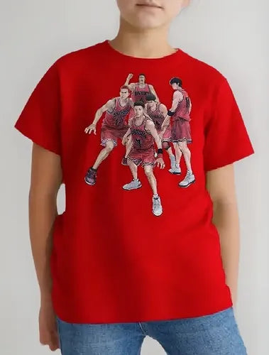 Polera Color Algodón 100% Niños Slam Dunk Sakuragi Equipo