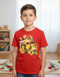 Polera Color Algodón 100% Niños Bowser E Hijo Mario