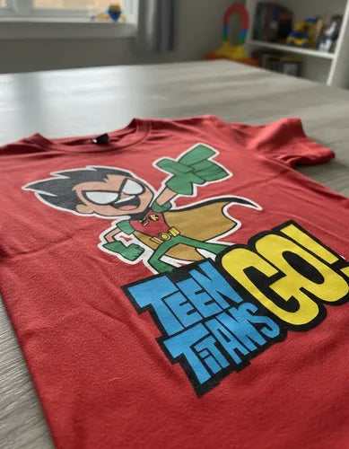 Polera Color Algodón 100% Niños Robin Titanes