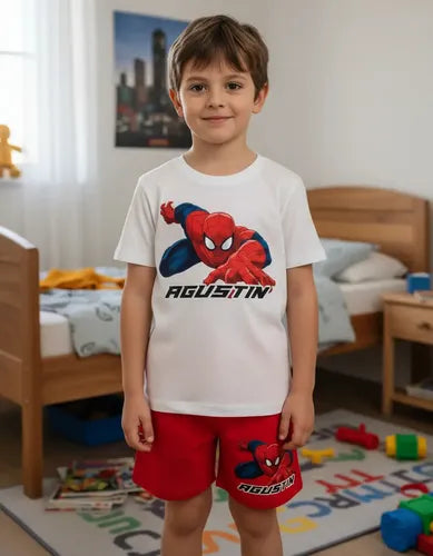 Pijama Spiderman Personalizado Niños 100%  Algodón