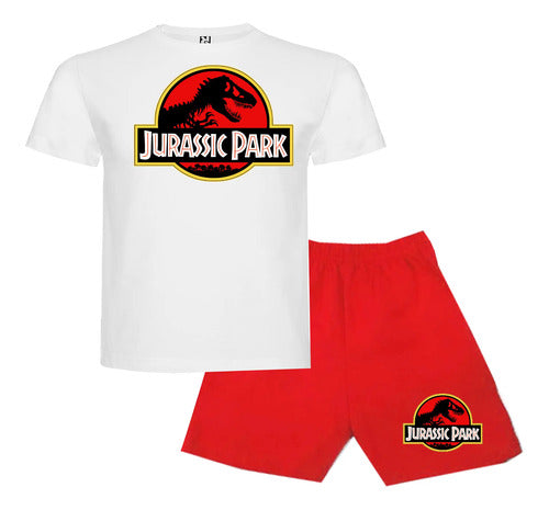 Pijama Corto Niños Algodon Jurassic Park Dinosarios