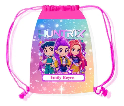 Mochila Morral Huntrix Bolsa Colegio Personalizada D1 Azul Huntrix D1
