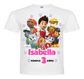 Polera Paw Patrol Cumpleaños Personalizada Niñas Algodon