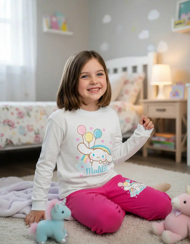 Pijama Largo Cinnamoroll Niñas Personalizado Algodon