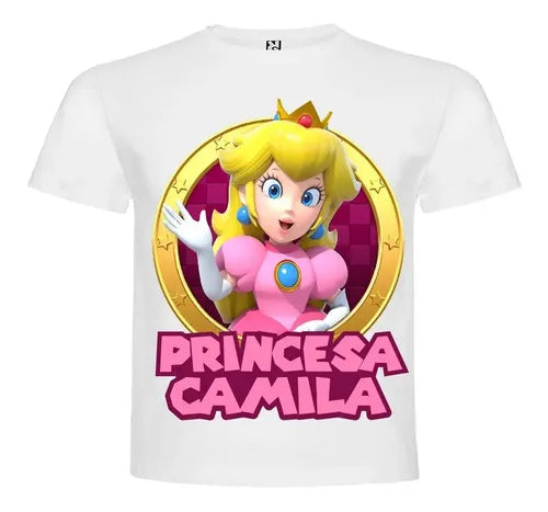 Polera Princesa Peach Personalizada Algodón 100%