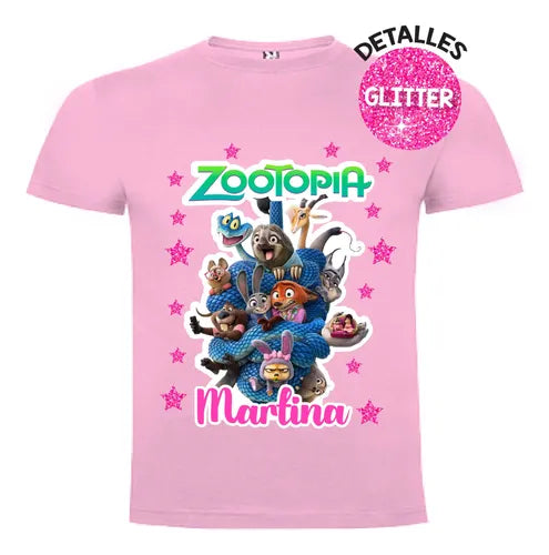 Polera Zootopia Personalizada Niñas Algodón