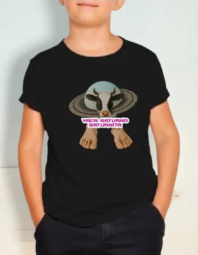 Polera Color Algodón Niñas Brainrot Tralalero Vaca Saturno