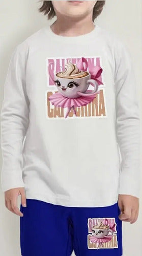 Pijama Largo Niñas Algodon Ballerina Capuchina Brainrot