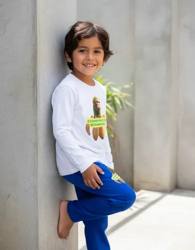Pijama Largo Niños Algodon Chimpanzini Bananini Brainrot