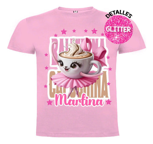 Polera Ballerina Capuccina Niñas Personalizada Algodón 100%