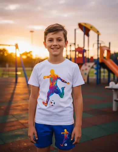 Pijama Corto Niños Algodon Futbol Silueta
