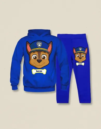 Poleron + Pantalón De Buzo Chase Paw Patrol Personalizado