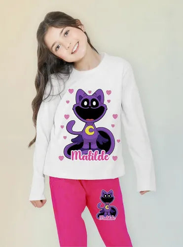 Pijama Largo Catnap Smiling Critters Algodón Personalizado