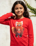 Polera Manga Larga Algodón Niñas Turning Red Panda Mei Mei